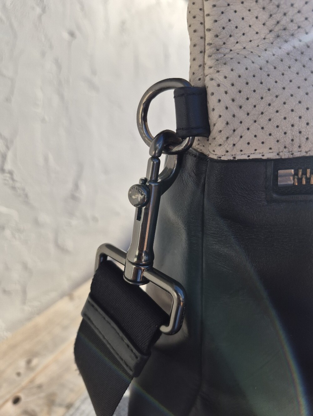 Coach Charles Perforated Leather Fold-Over Tote Bag - Picture 6 of 10